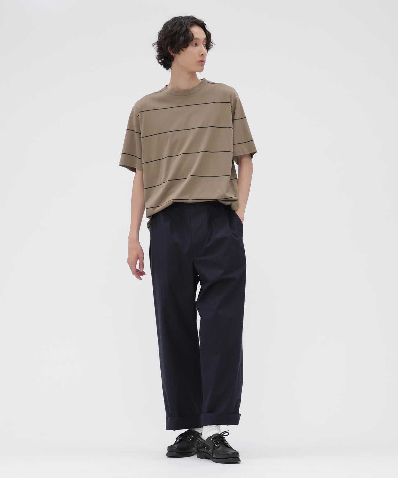 FINE COTTON STRIPE JERSEY TOP