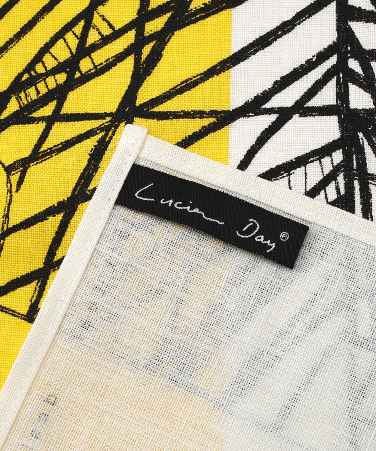 LUCIENNE DAY BLACK LEAF TEA TOWEL