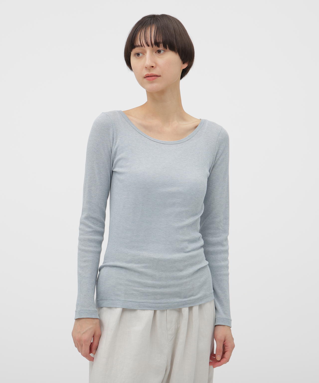 COTTON SILK RIB TOP
