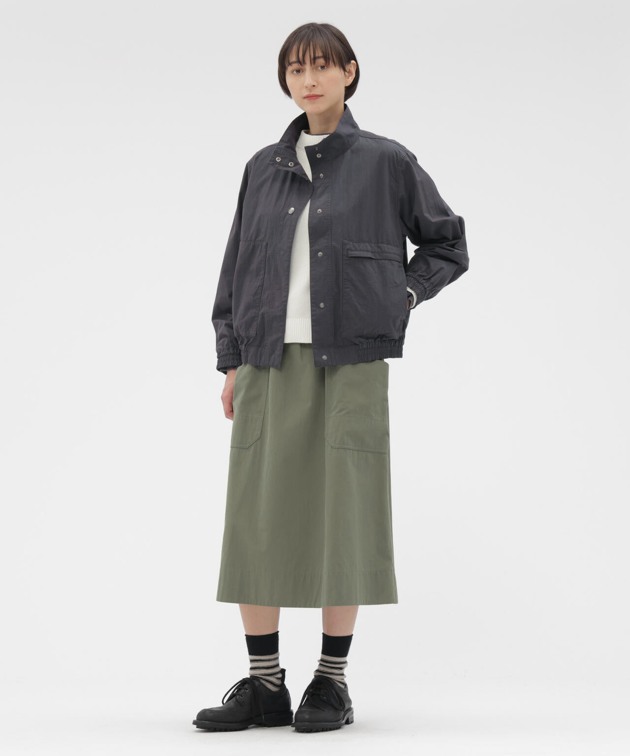 COTTON NYLON PLAINWEAVE BLOUSON