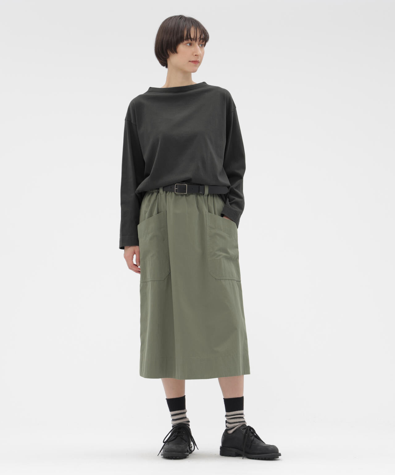 COTTON CUPRA PLAINWEAVE SKIRT
