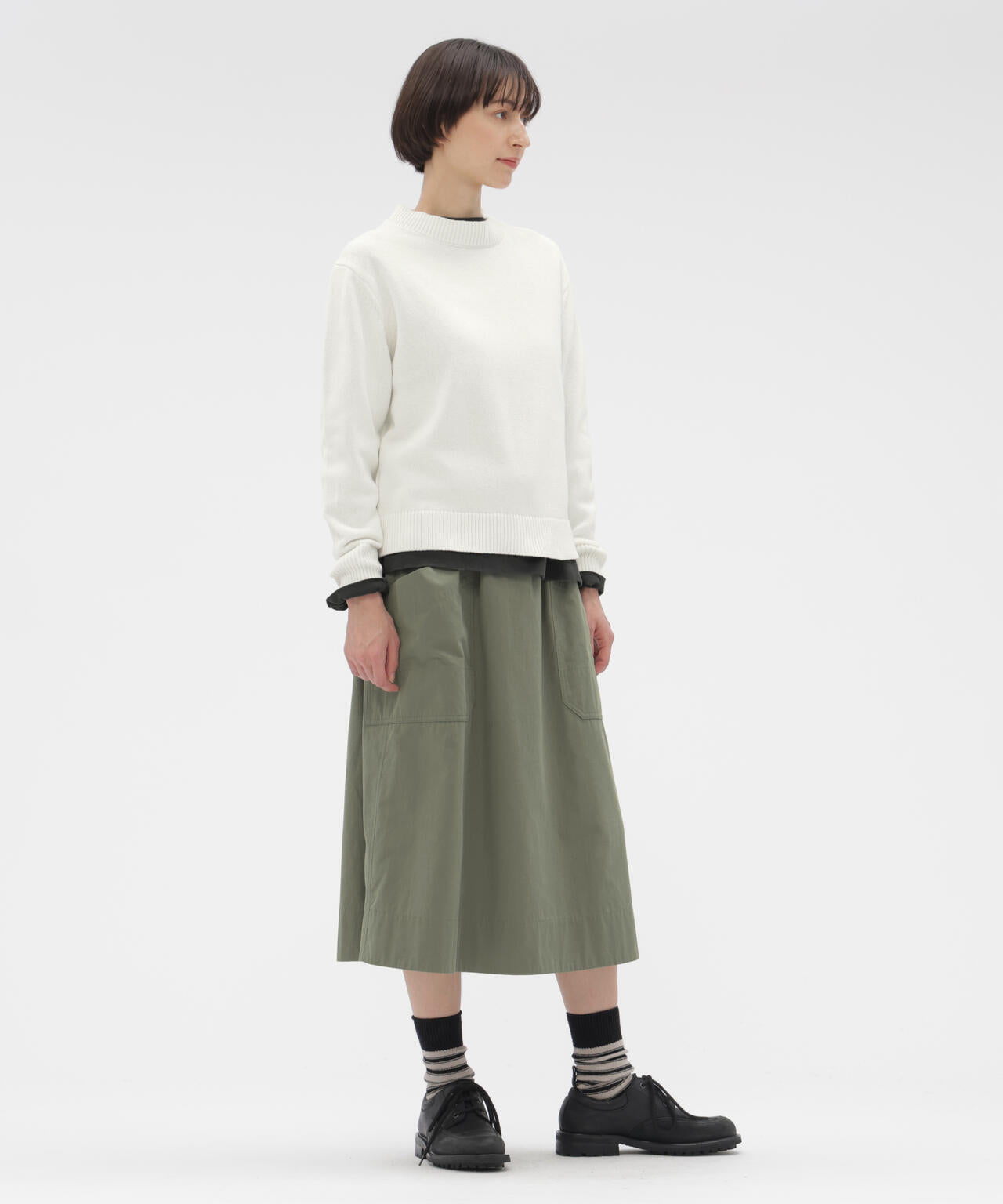 COTTON CUPRA PLAINWEAVE SKIRT