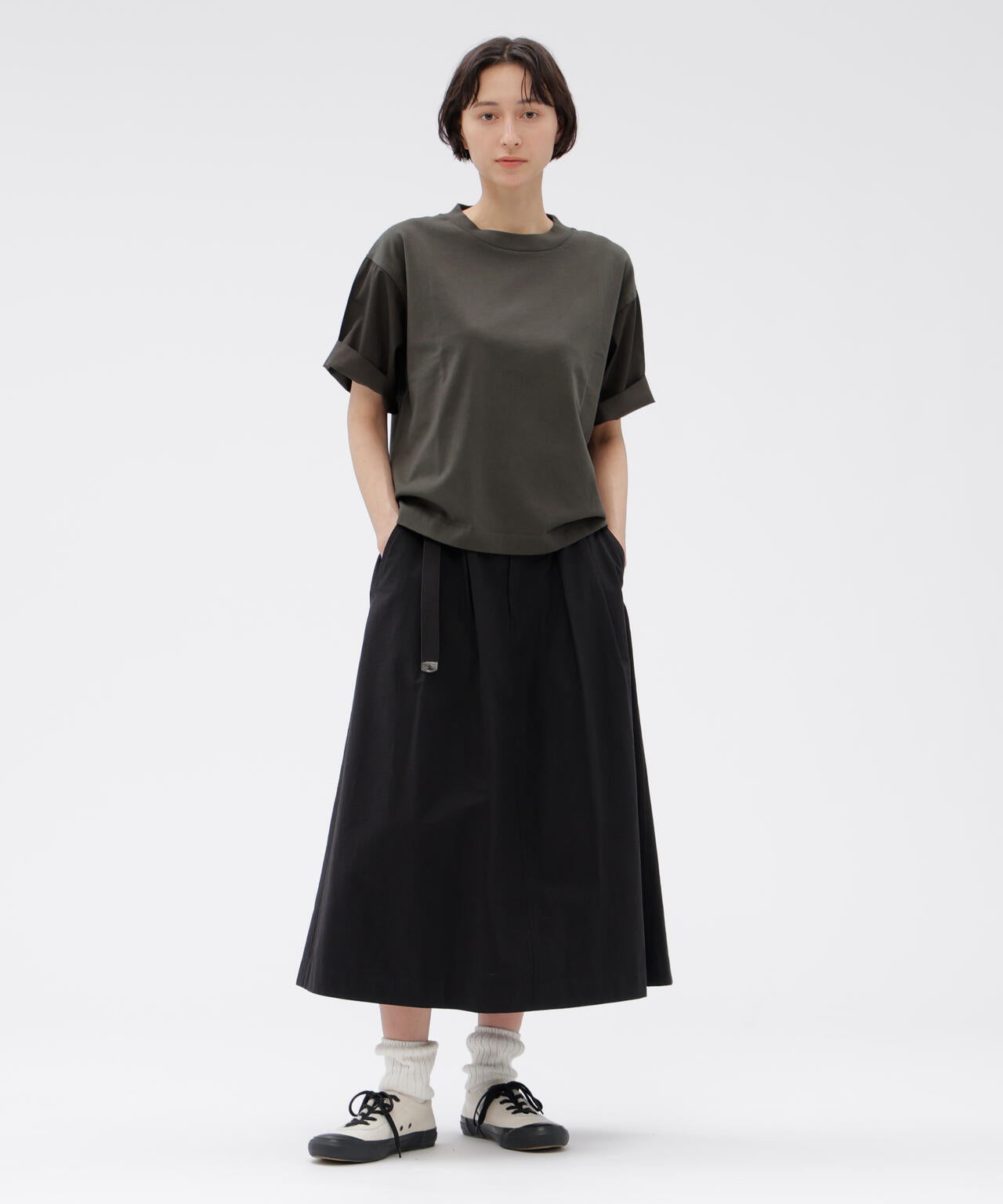 LIGHTWEIGHT COTTON NYLON TWILL SKIRT