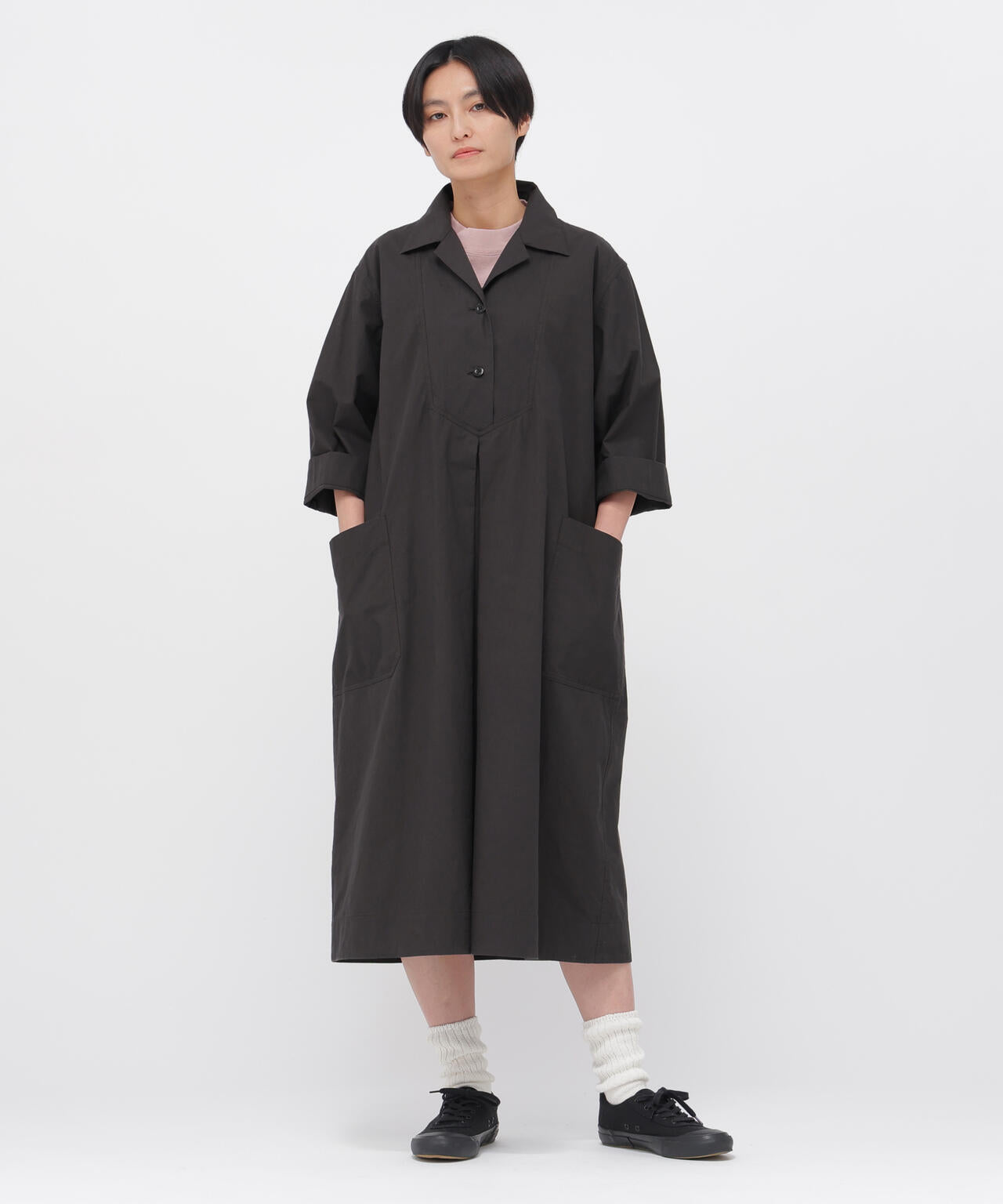 WASHED COTTON POPLIN DRESS