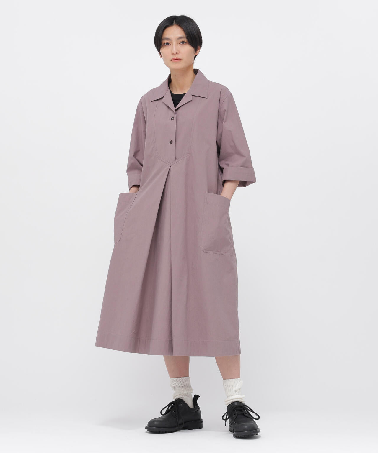 WASHED COTTON POPLIN DRESS