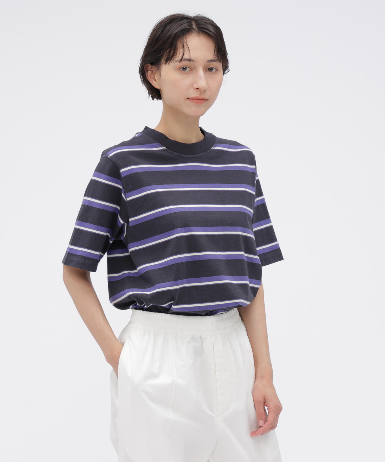 OUTLINE STRIPE JERSEY TOP