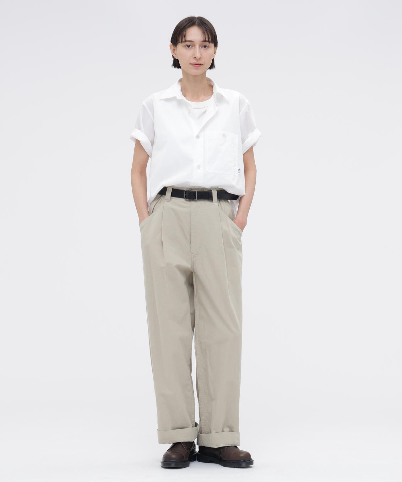 MHL. UTILITY WEAR PIECE DYED COTTON POPLIN SHIRT