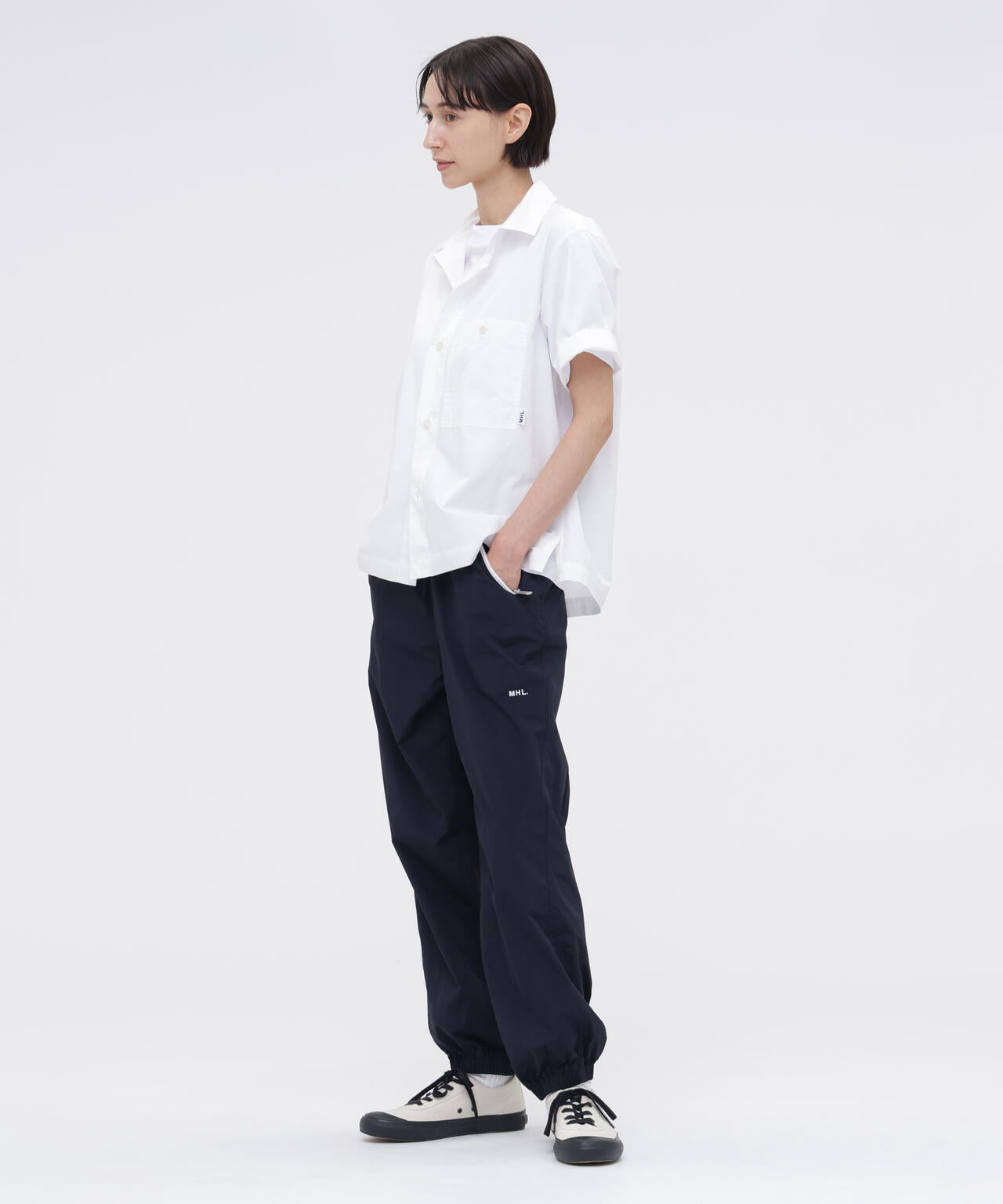 MHL. UTILITY WEAR PIECE DYED COTTON POPLIN SHIRT