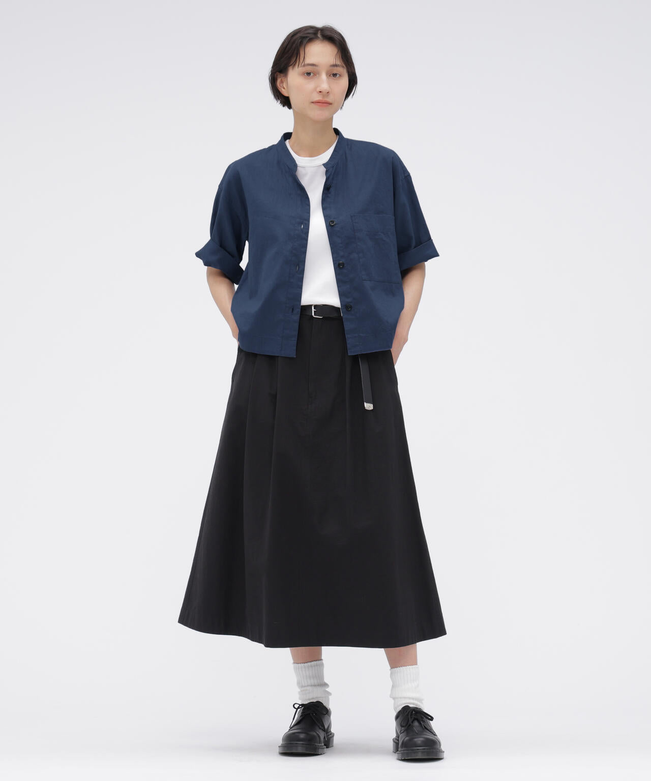 SURFACE DYED COTTON LINEN SHIRT