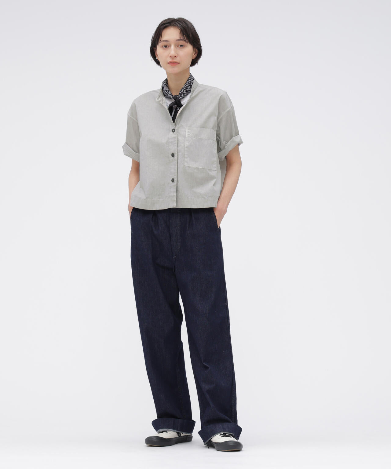 CARBON DYED COTTON POPLIN SHIRT
