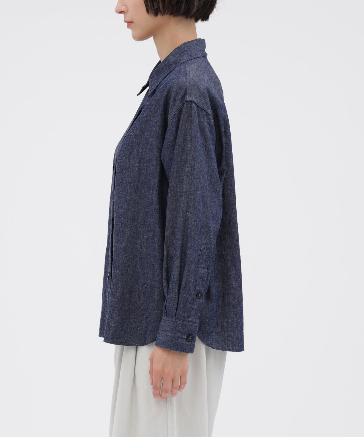 COTTON LINEN DENIM SHIRT