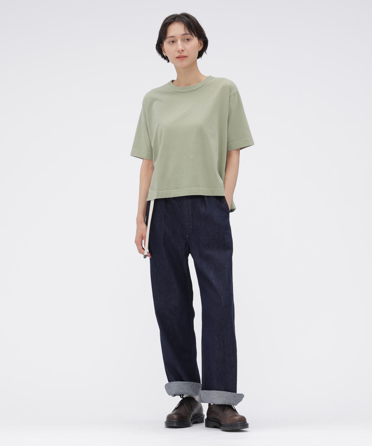 FADED ROUGH COTTON JERSEY TOP