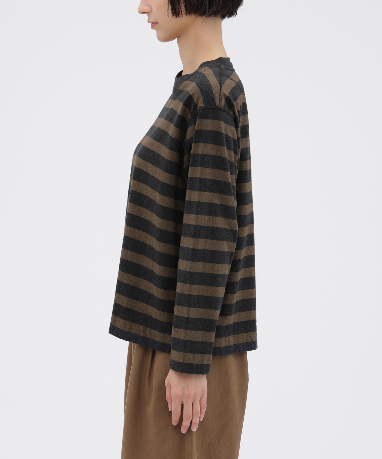 LIGHT COTTON MELANGE STRIPE TOP