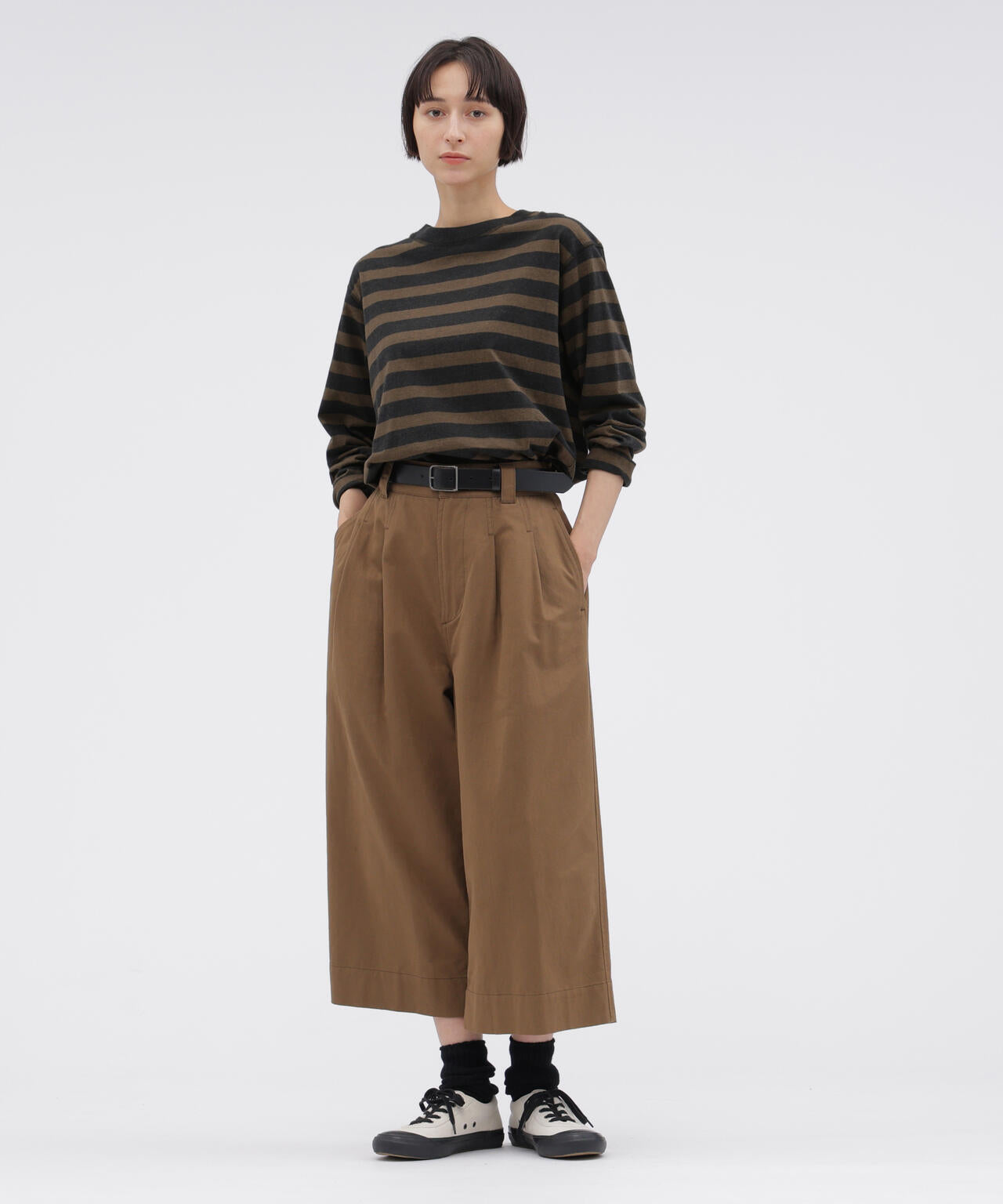 LIGHT COTTON MELANGE STRIPE TOP