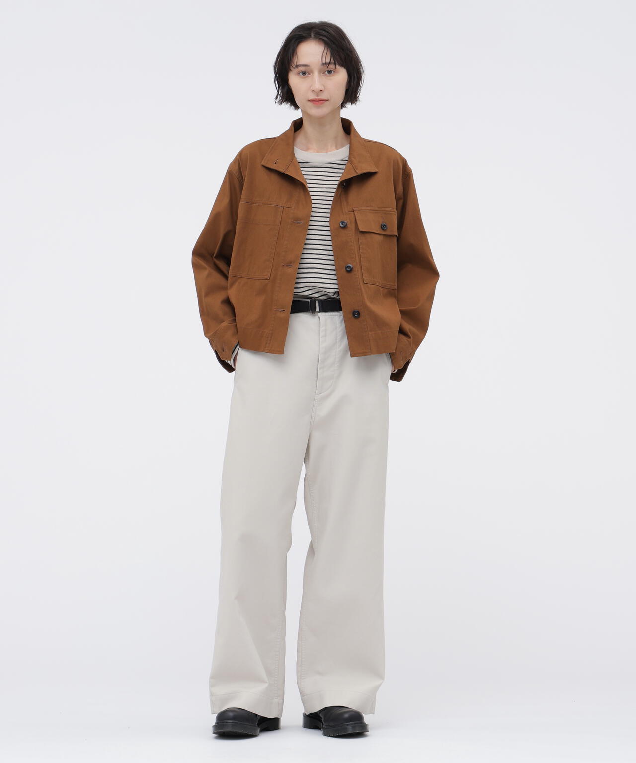 TEXTURED COTTON STRIPE TOP