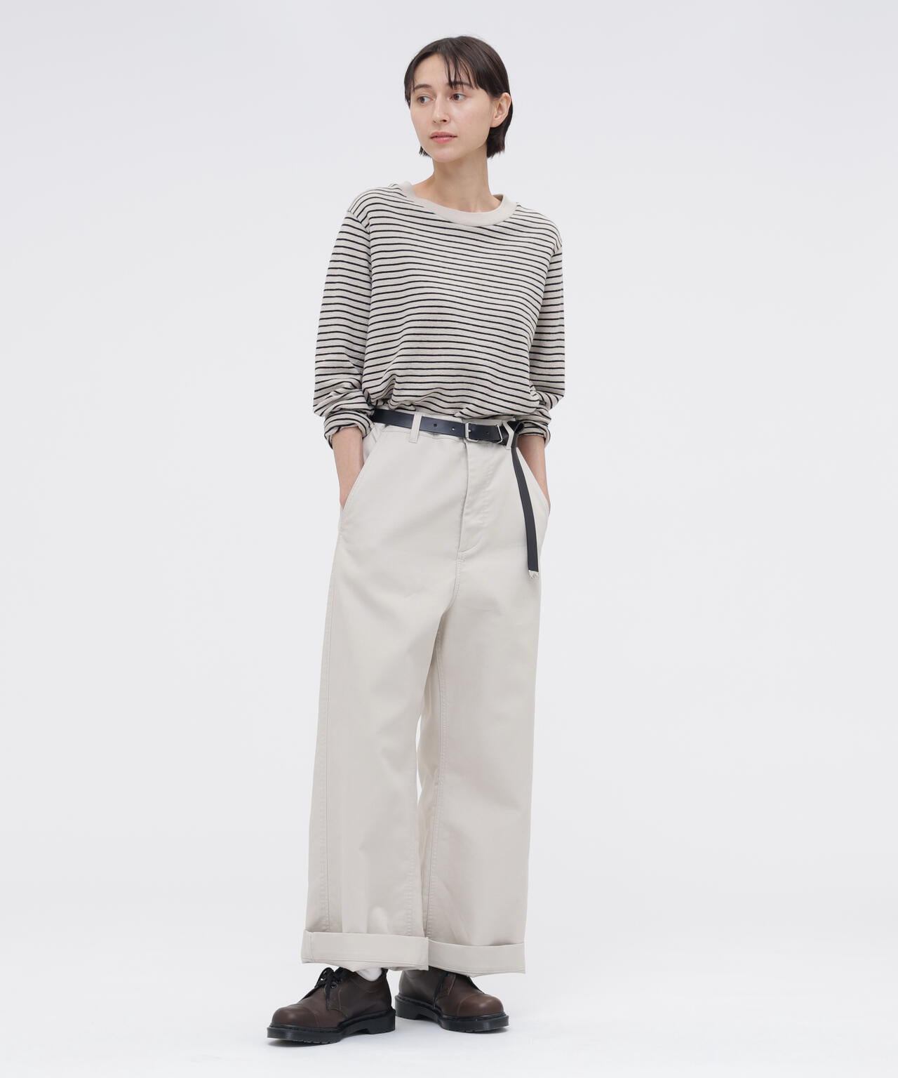 TEXTURED COTTON STRIPE TOP