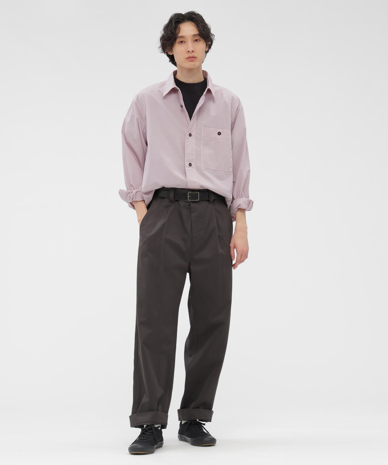 WASHED CHINO COTTON TROUSERS