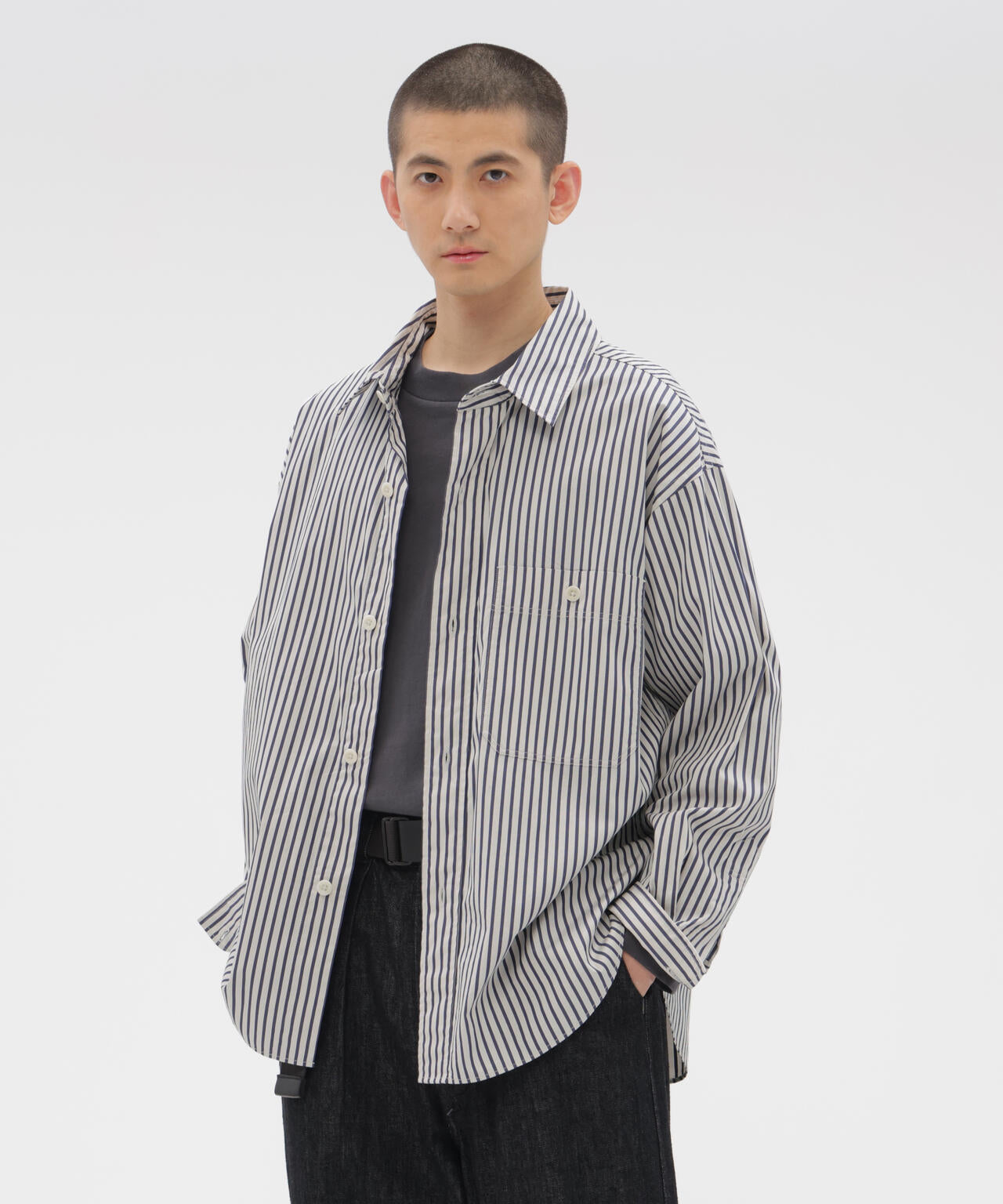 VINTAGE COMPACT COTTON STRIPE SHIRT