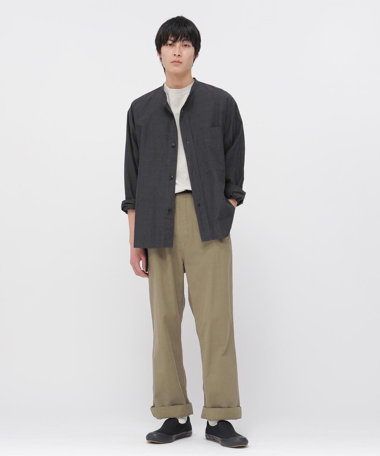 WASHED DRY COTTON LINEN SHIRT