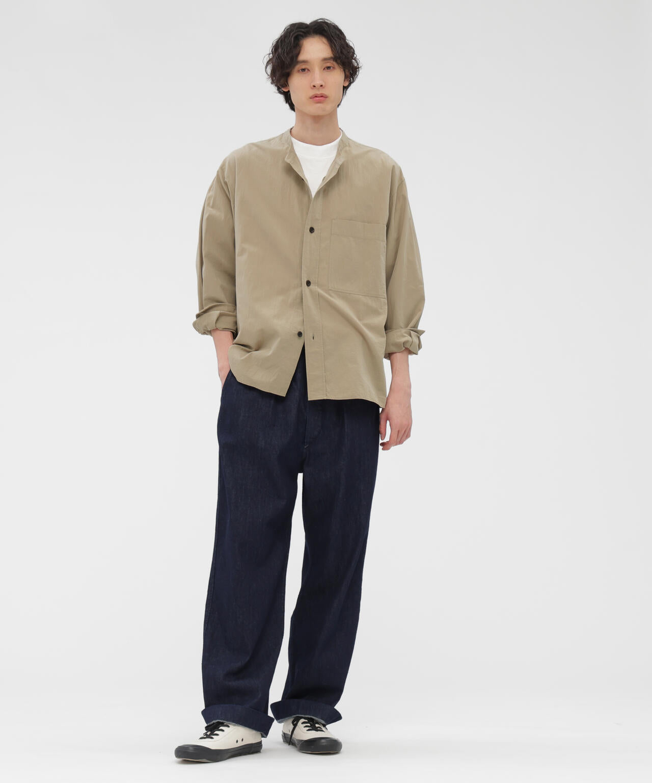 WASHED DRY COTTON LINEN SHIRT