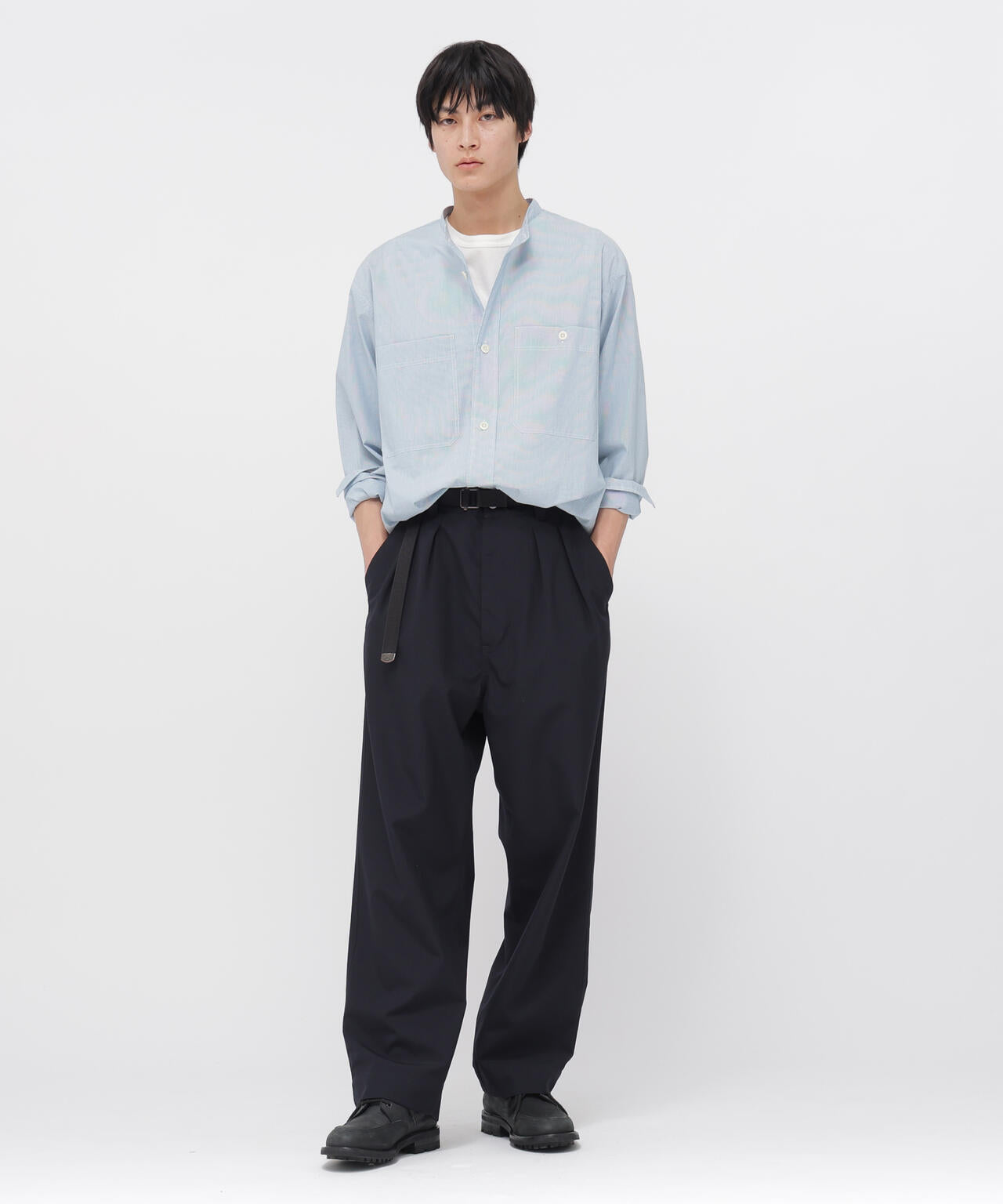 WORN COTTON HAIRLINE STRIPE SHIRT