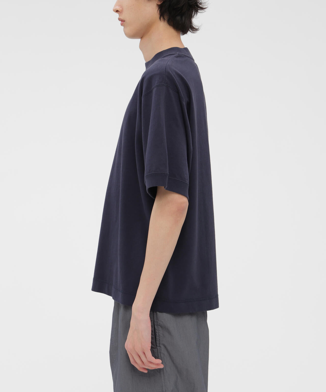 GARMENT DYED TOUGH COTTON LINEN JERSEY TOP