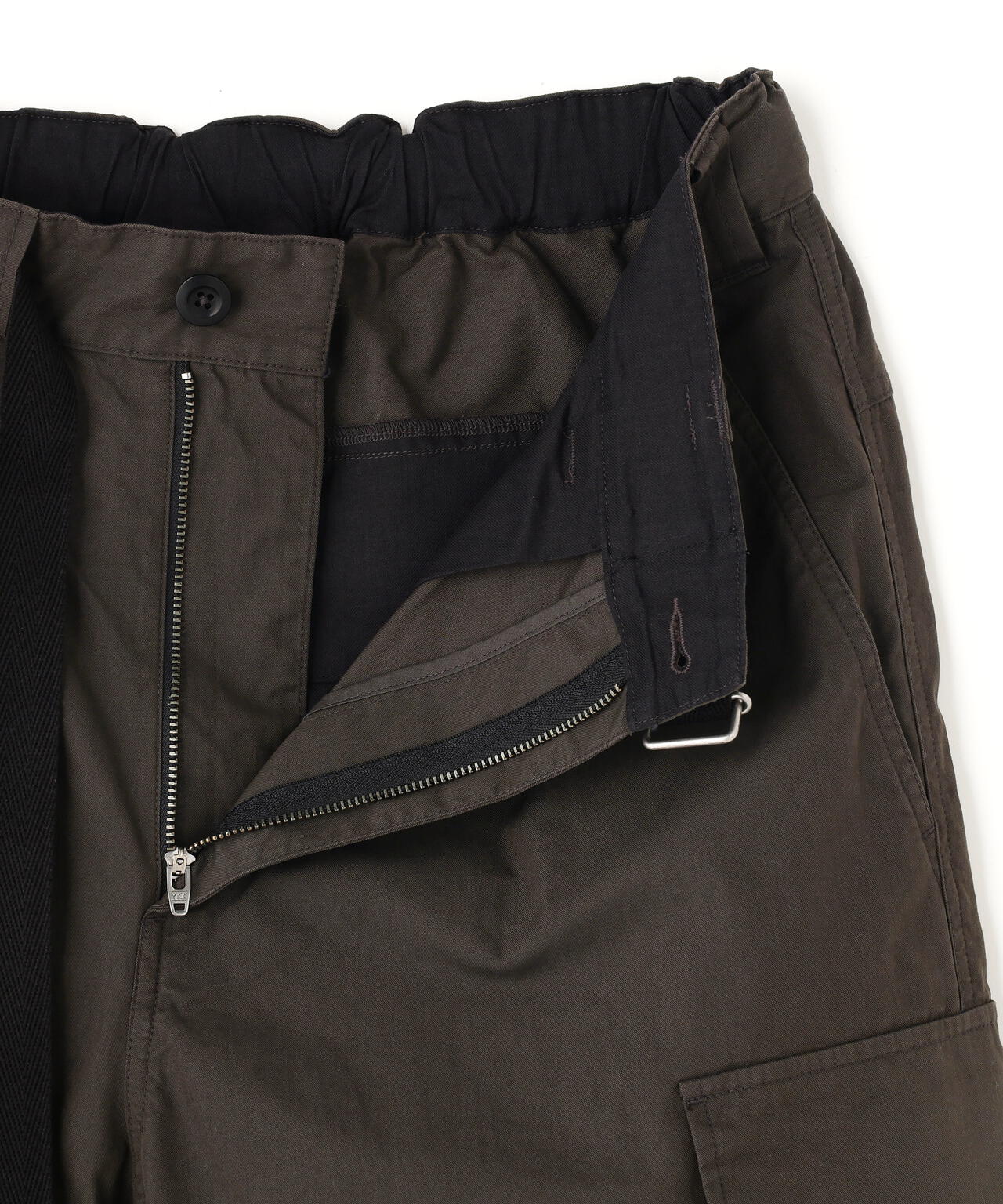 WASHED COTTON NYLON TROUSERS