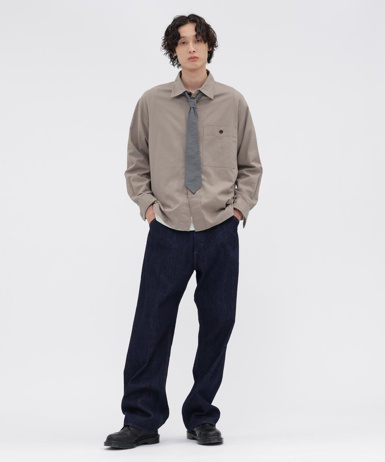 FINE COTTON WOOL TWILL SHIRT