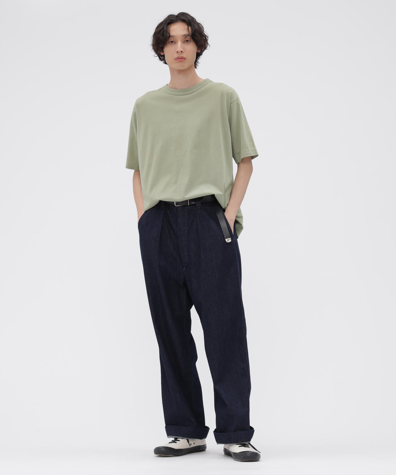FADED ROUGH COTTON JERSEY TOP