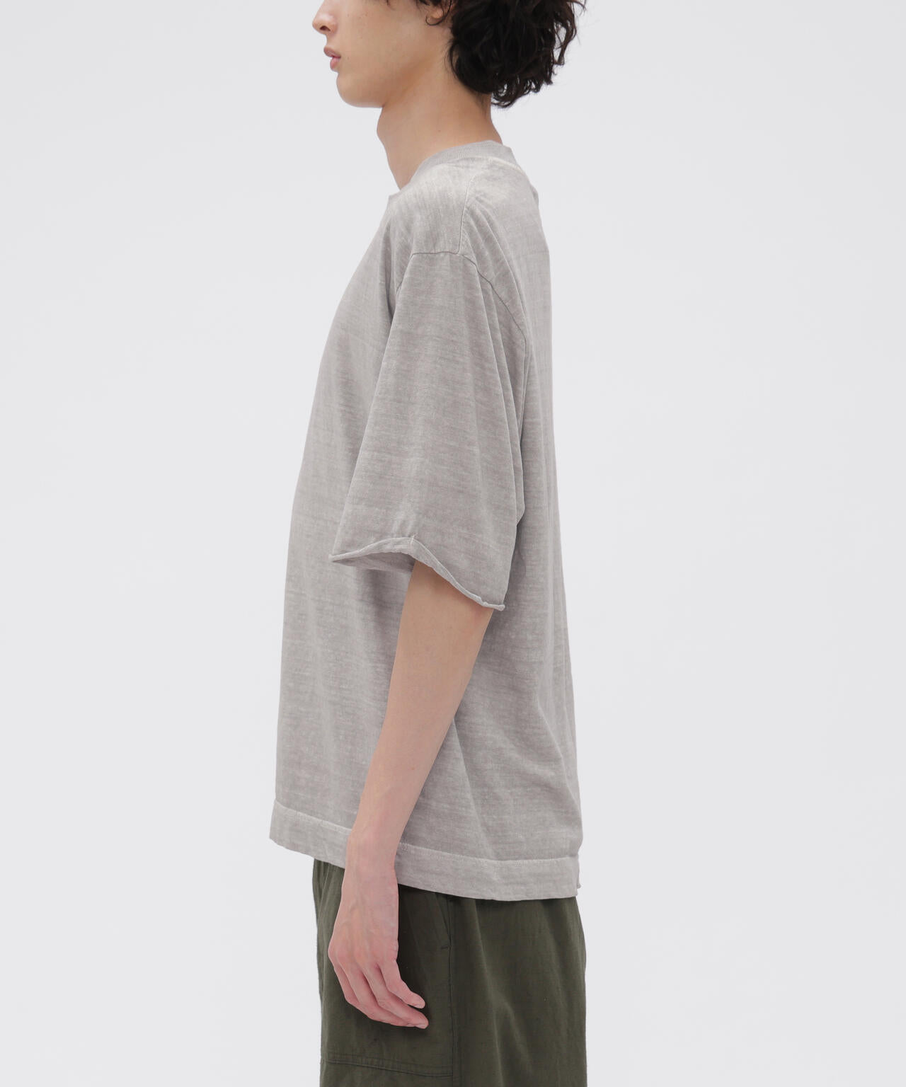 CARBON DYED COTTON LINEN TOP