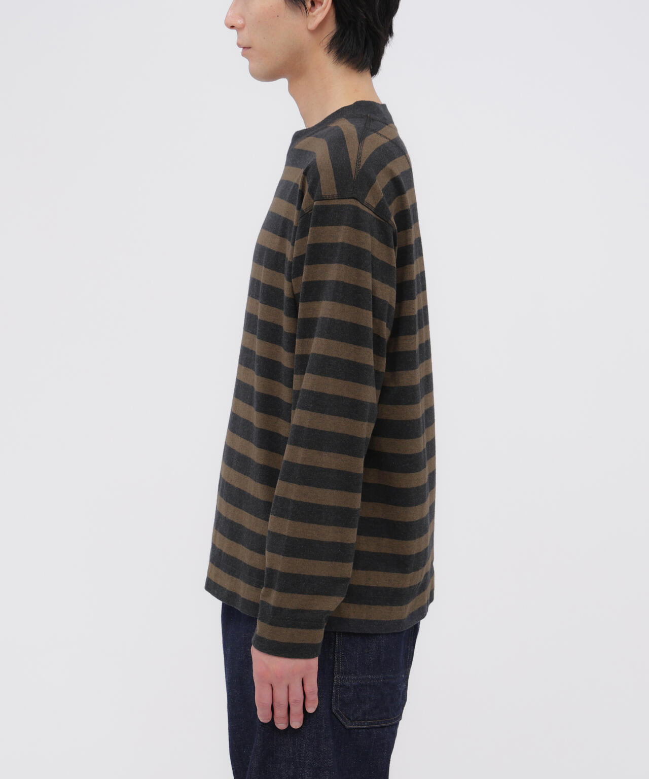LIGHT COTTON MELANGE STRIPE TOP