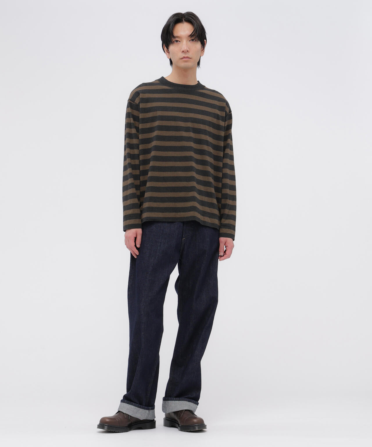 LIGHT COTTON MELANGE STRIPE TOP