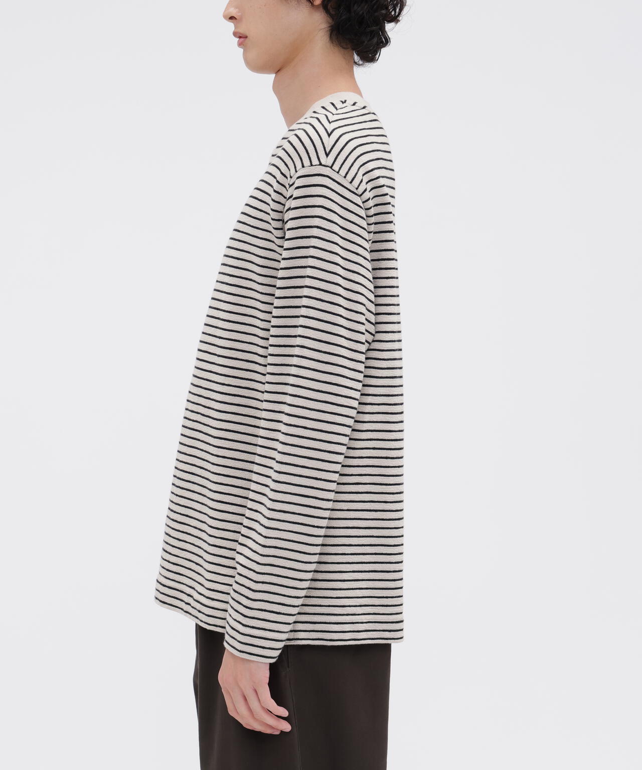TEXTURED COTTON STRIPE TOP