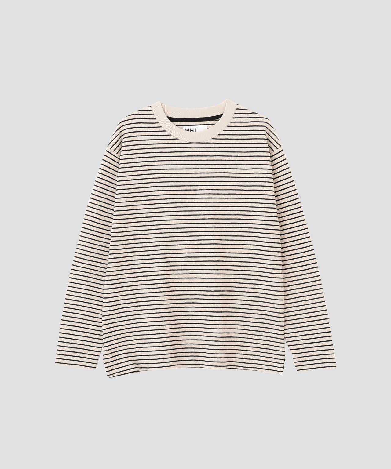 TEXTURED COTTON STRIPE TOP
