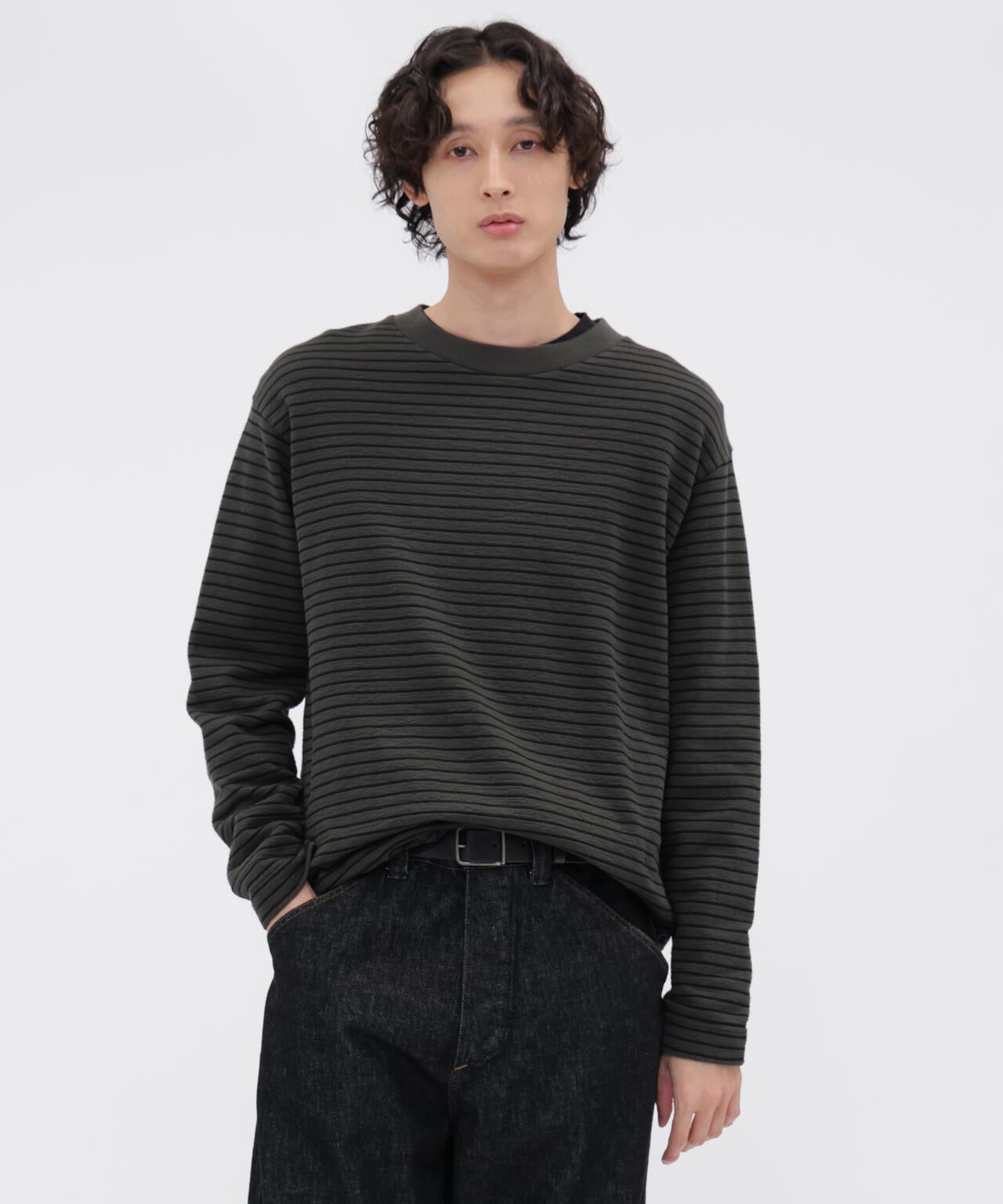 TEXTURED COTTON STRIPE TOP