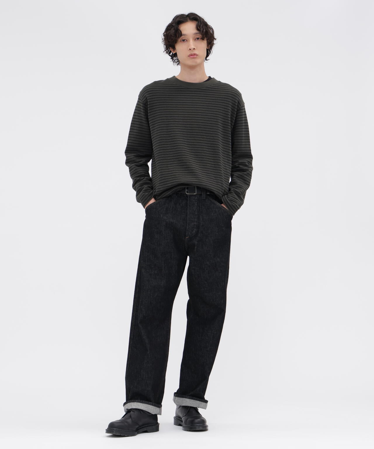 TEXTURED COTTON STRIPE TOP