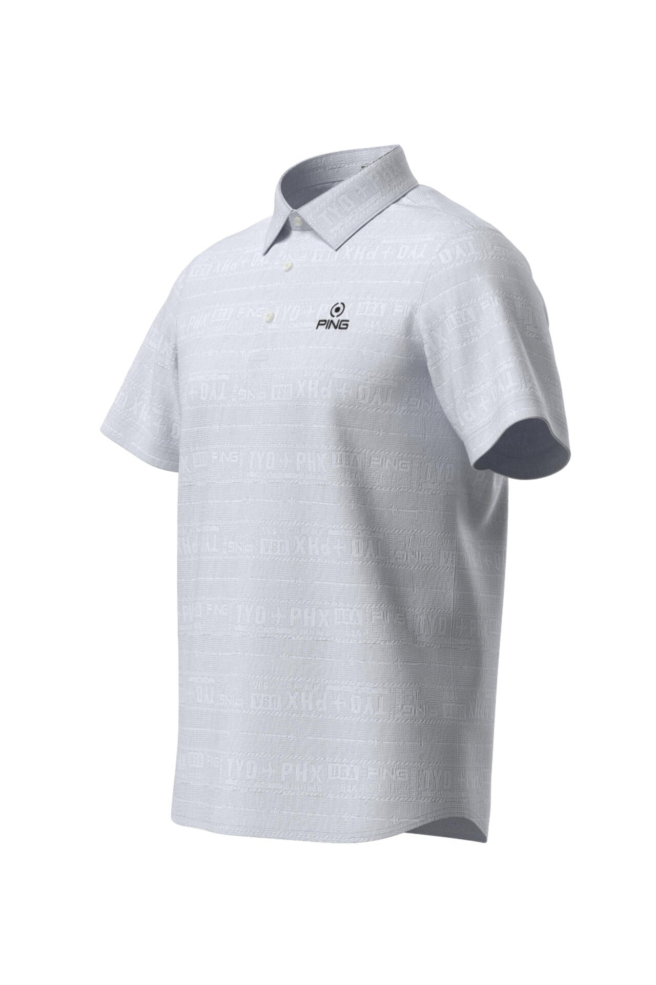 【PING APPAREL】チケット柄ジャガード半袖ポロシャツ ＜NATIVE＞ (MENS)