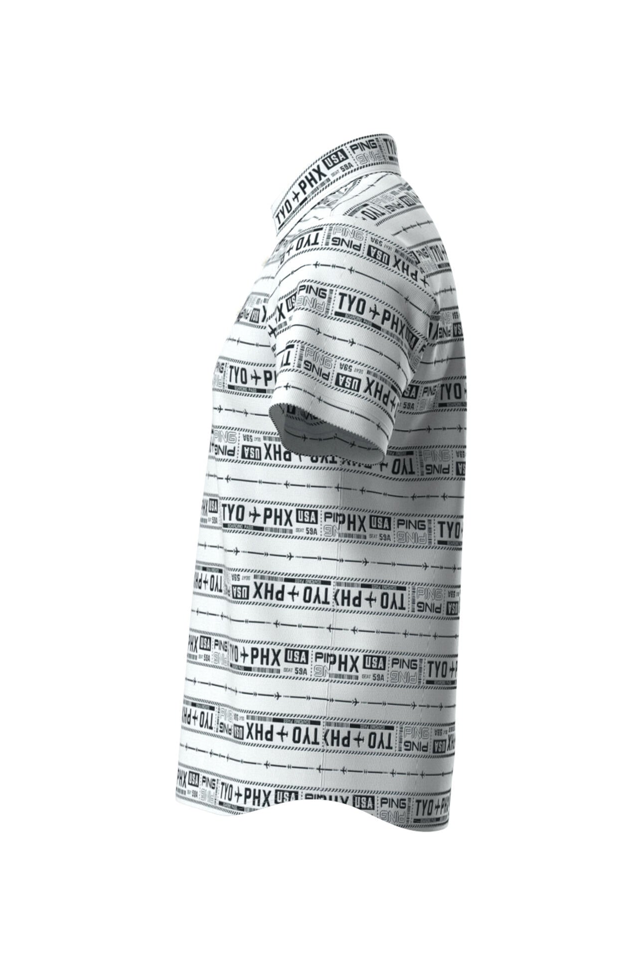 【PING APPAREL】チケット柄ジャガード半袖ポロシャツ ＜NATIVE＞ (MENS)