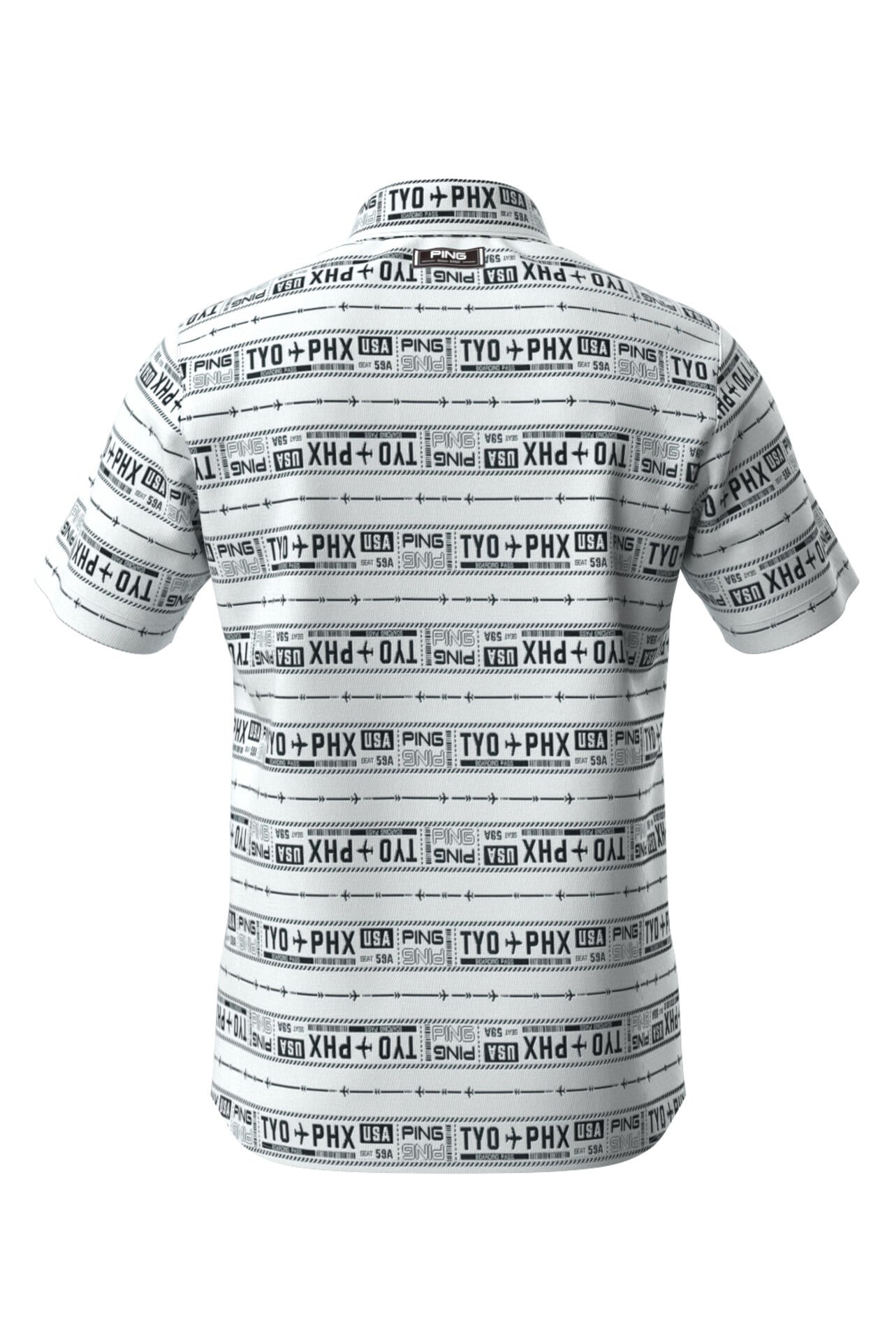【PING APPAREL】チケット柄ジャガード半袖ポロシャツ ＜NATIVE＞ (MENS)