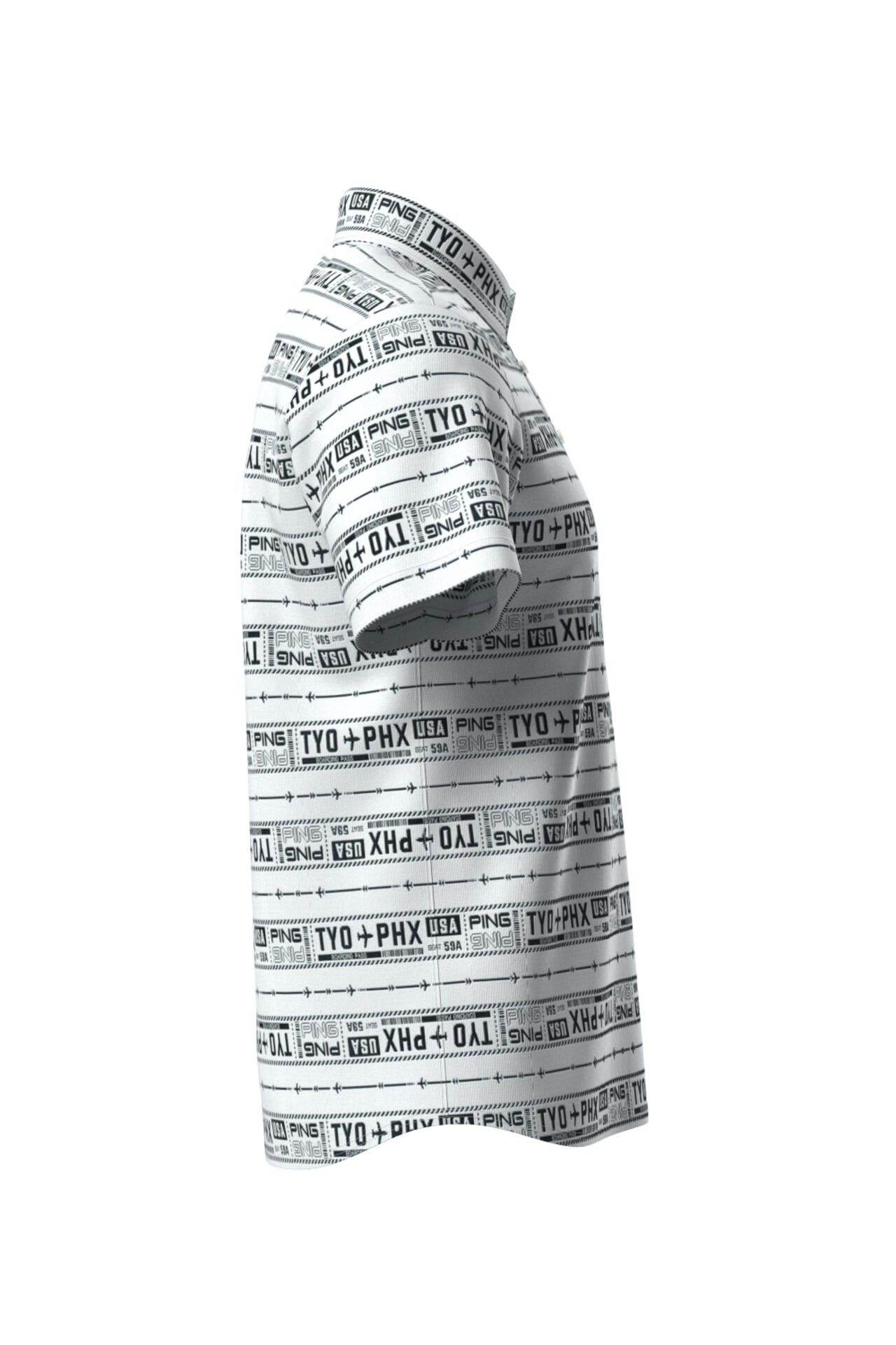 【PING APPAREL】チケット柄ジャガード半袖ポロシャツ ＜NATIVE＞ (MENS)