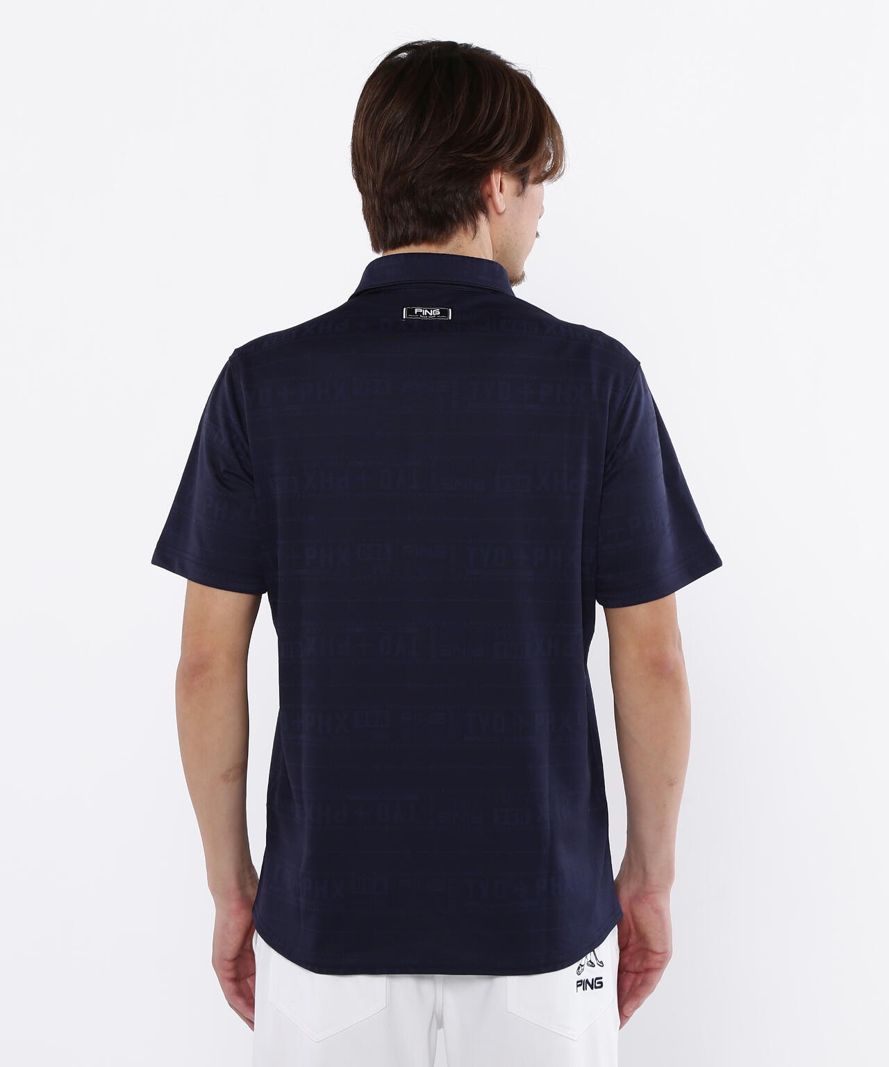 【PING APPAREL】チケット柄ジャガード半袖ポロシャツ ＜NATIVE＞ (MENS)
