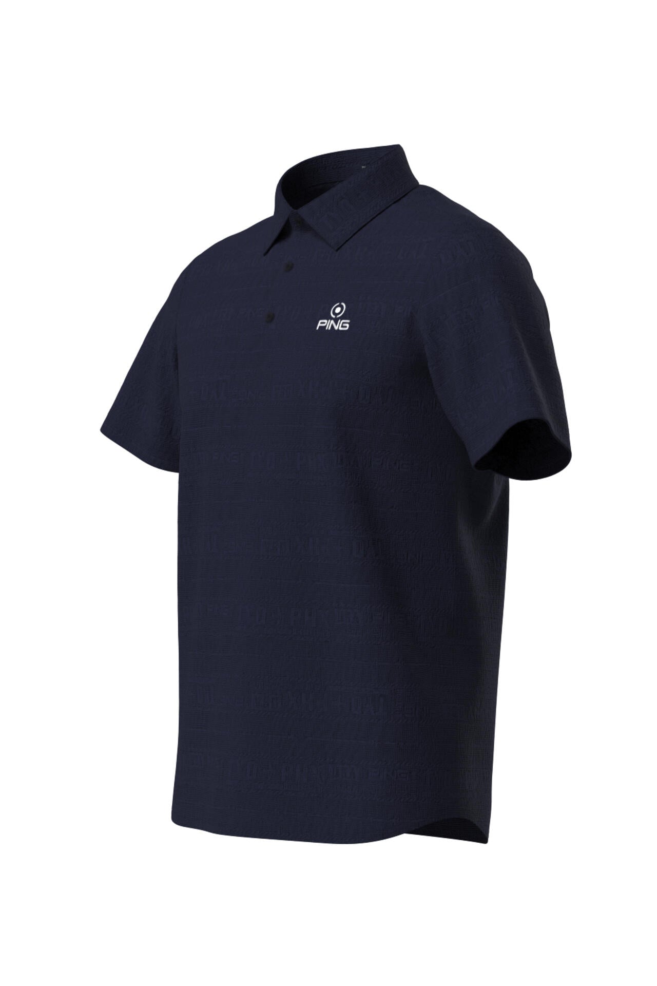 【PING APPAREL】チケット柄ジャガード半袖ポロシャツ ＜NATIVE＞ (MENS)