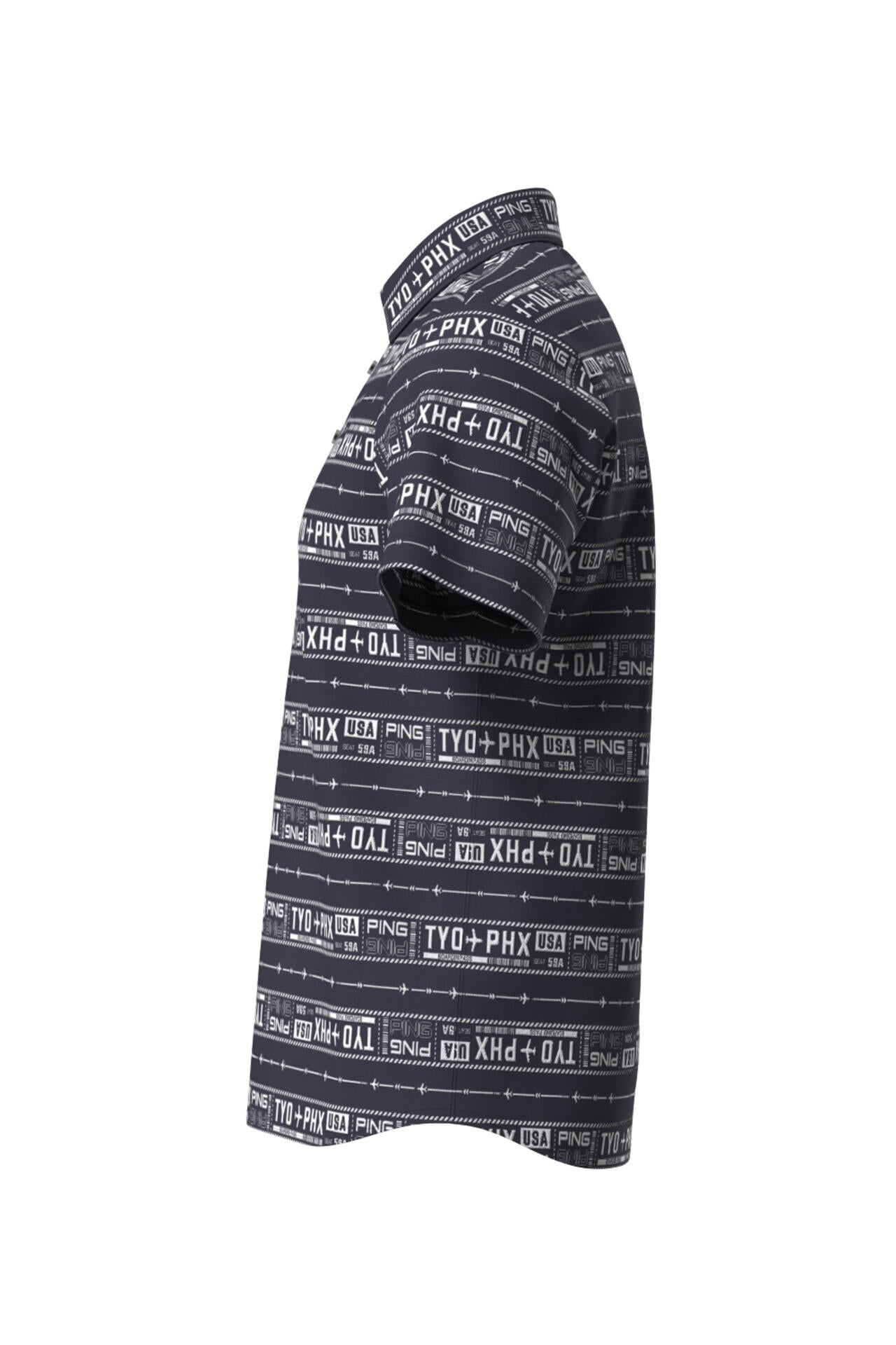 【PING APPAREL】チケット柄ジャガード半袖ポロシャツ ＜NATIVE＞ (MENS)