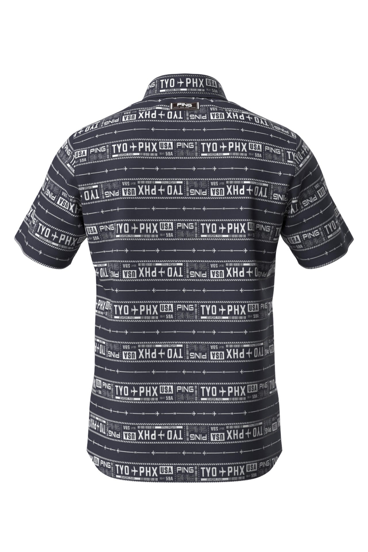 【PING APPAREL】チケット柄ジャガード半袖ポロシャツ ＜NATIVE＞ (MENS)