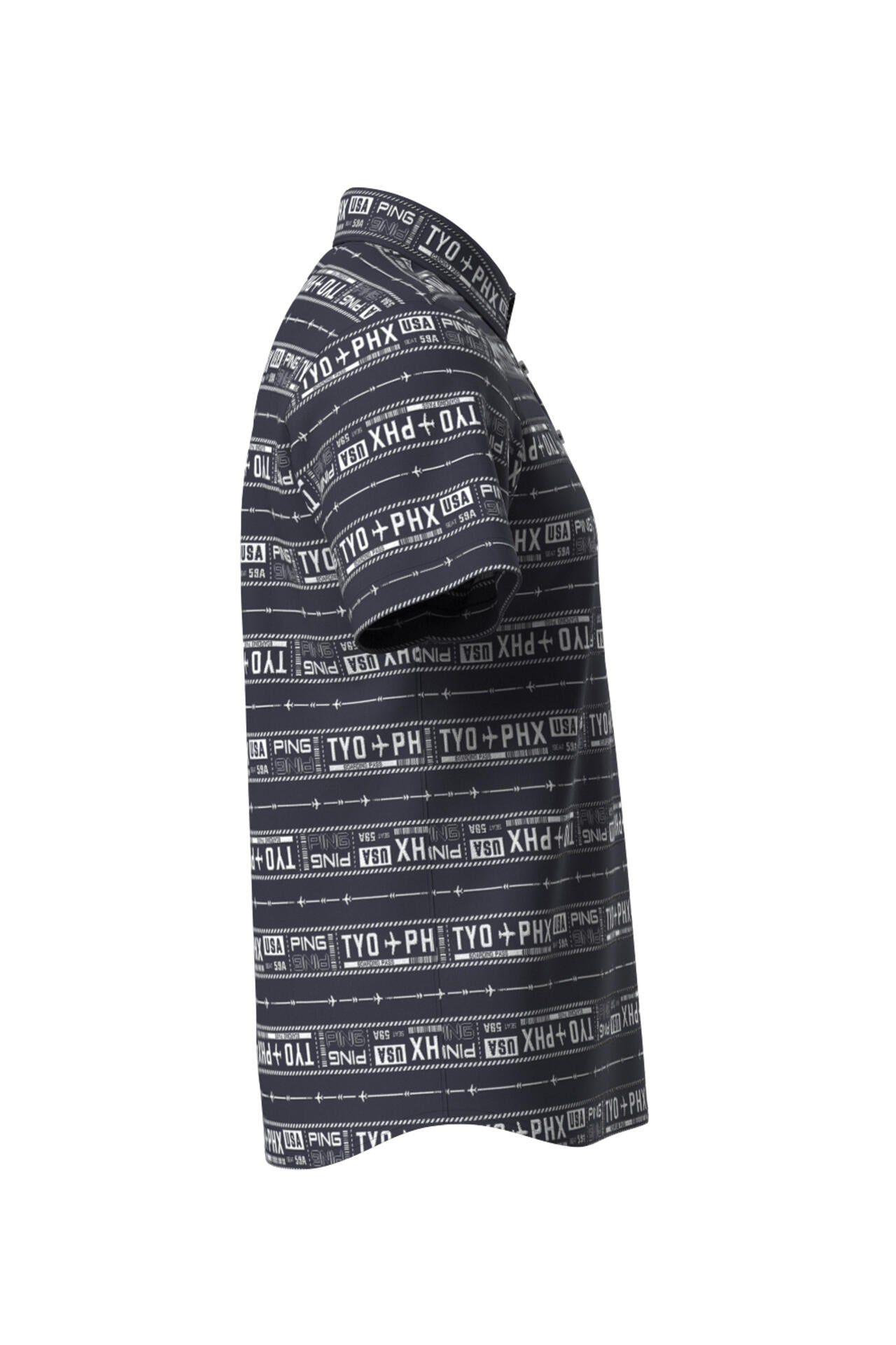 【PING APPAREL】チケット柄ジャガード半袖ポロシャツ ＜NATIVE＞ (MENS)