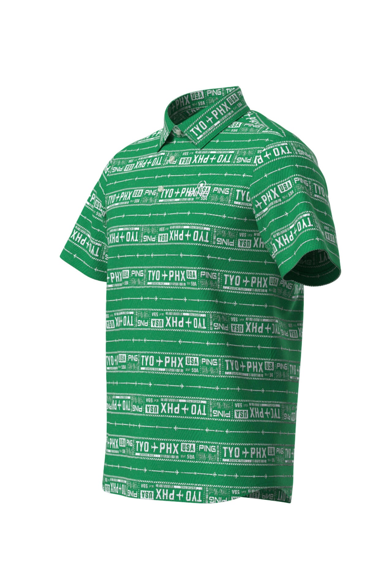 【PING APPAREL】チケット柄ジャガード半袖ポロシャツ ＜NATIVE＞ (MENS)