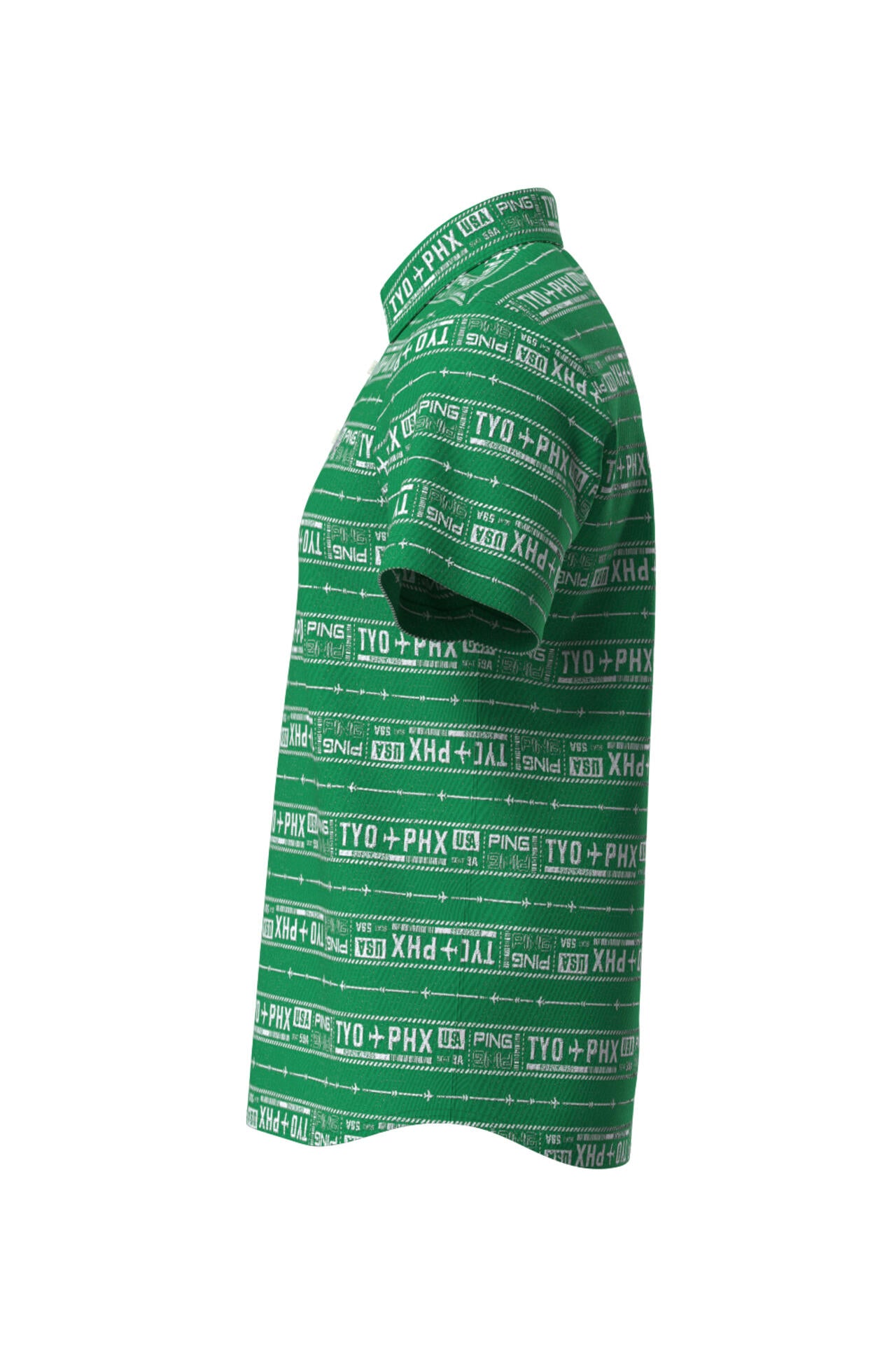 【PING APPAREL】チケット柄ジャガード半袖ポロシャツ ＜NATIVE＞ (MENS)