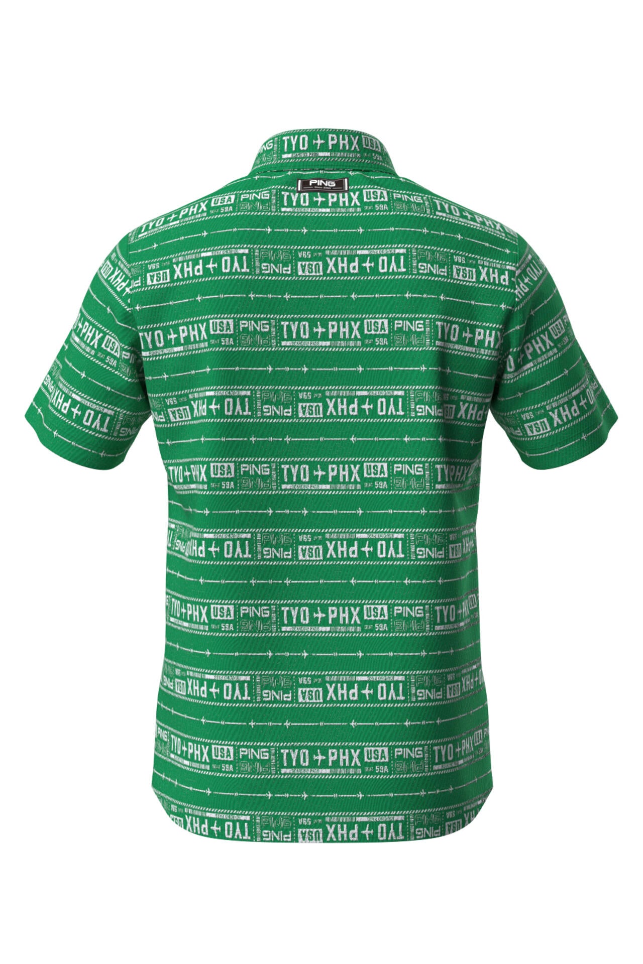 【PING APPAREL】チケット柄ジャガード半袖ポロシャツ ＜NATIVE＞ (MENS)
