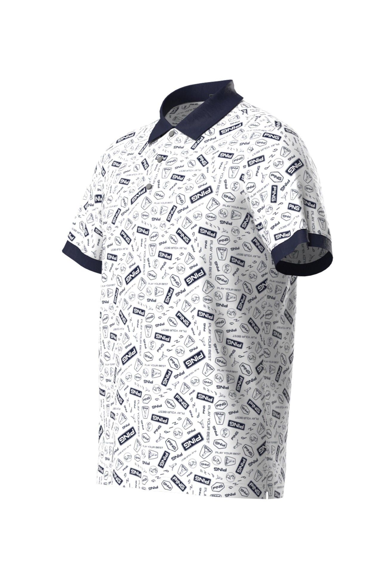 【PING APPAREL】総柄プリント半袖ポロシャツ ＜NATIVE＞ (MENS)