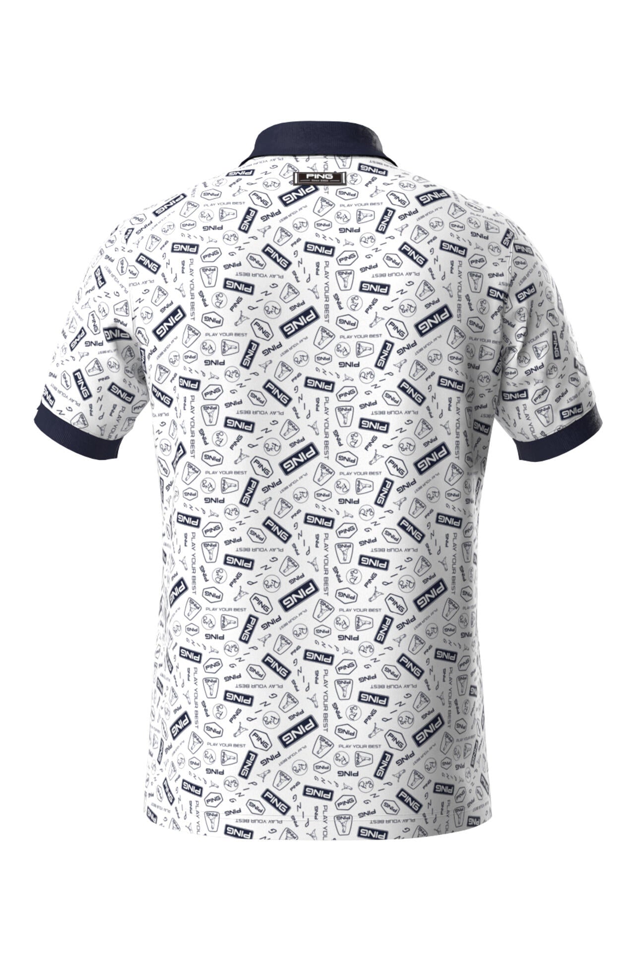 【PING APPAREL】総柄プリント半袖ポロシャツ ＜NATIVE＞ (MENS)